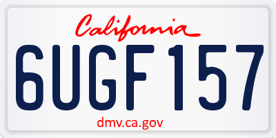 CA license plate 6UGF157