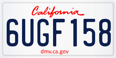 CA license plate 6UGF158