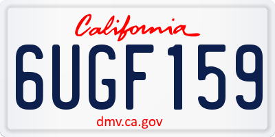 CA license plate 6UGF159