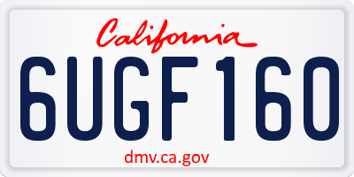 CA license plate 6UGF160