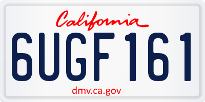CA license plate 6UGF161