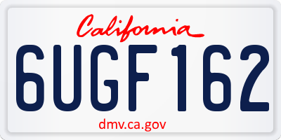 CA license plate 6UGF162