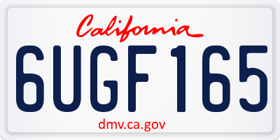 CA license plate 6UGF165