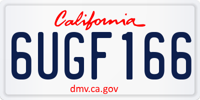 CA license plate 6UGF166