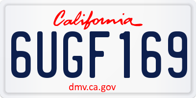 CA license plate 6UGF169