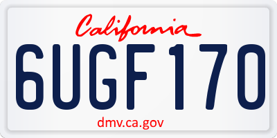 CA license plate 6UGF170