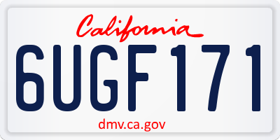 CA license plate 6UGF171