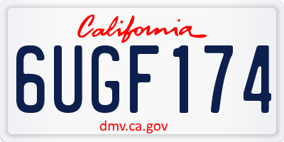 CA license plate 6UGF174