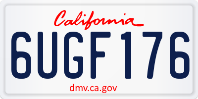 CA license plate 6UGF176