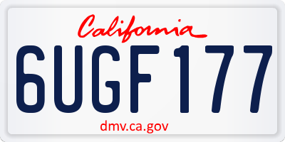 CA license plate 6UGF177