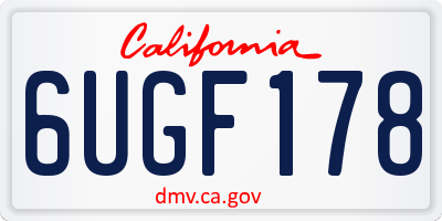CA license plate 6UGF178