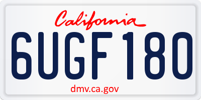 CA license plate 6UGF180