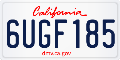 CA license plate 6UGF185
