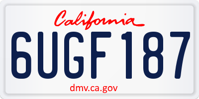 CA license plate 6UGF187