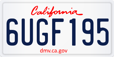 CA license plate 6UGF195