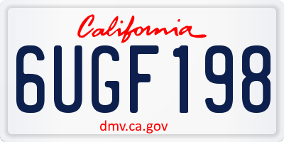 CA license plate 6UGF198