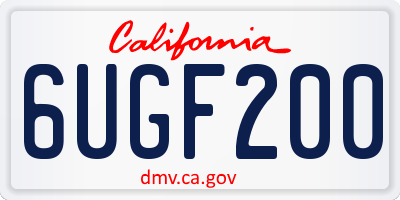 CA license plate 6UGF200