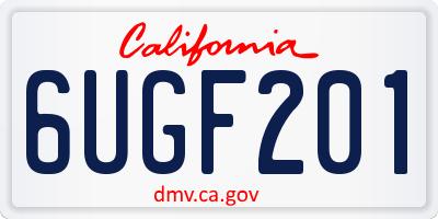 CA license plate 6UGF201