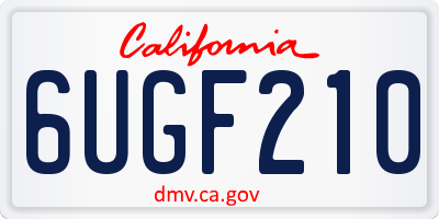 CA license plate 6UGF210