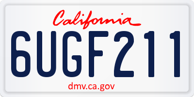 CA license plate 6UGF211