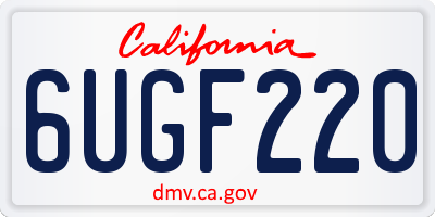 CA license plate 6UGF220