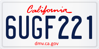 CA license plate 6UGF221