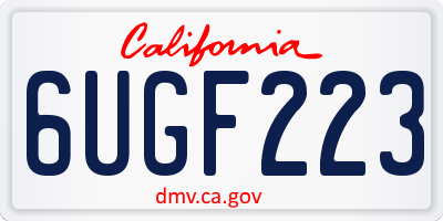 CA license plate 6UGF223