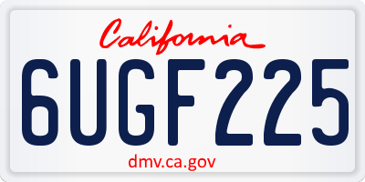 CA license plate 6UGF225