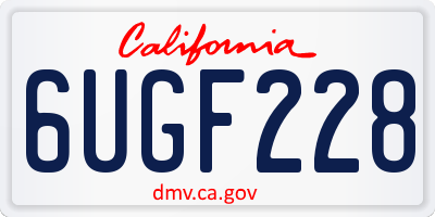CA license plate 6UGF228