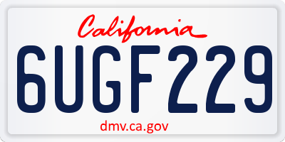 CA license plate 6UGF229