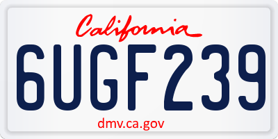 CA license plate 6UGF239