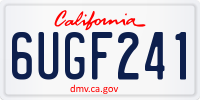 CA license plate 6UGF241
