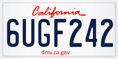 CA license plate 6UGF242