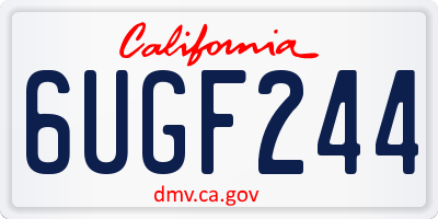 CA license plate 6UGF244