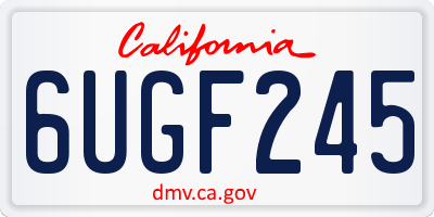 CA license plate 6UGF245