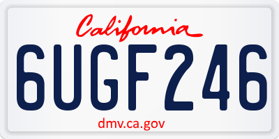CA license plate 6UGF246