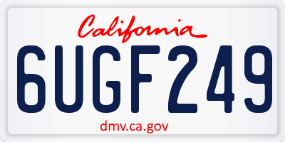CA license plate 6UGF249