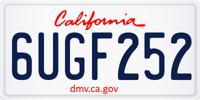 CA license plate 6UGF252