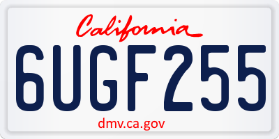 CA license plate 6UGF255