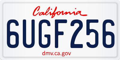 CA license plate 6UGF256