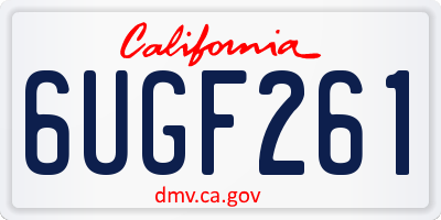 CA license plate 6UGF261