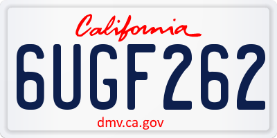 CA license plate 6UGF262