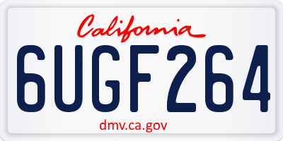 CA license plate 6UGF264