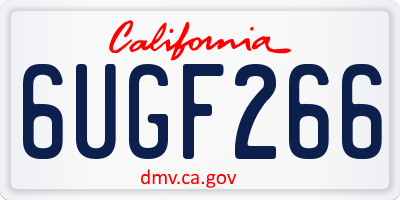 CA license plate 6UGF266