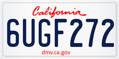 CA license plate 6UGF272