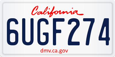 CA license plate 6UGF274