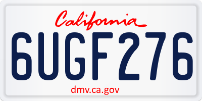 CA license plate 6UGF276