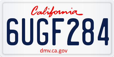 CA license plate 6UGF284