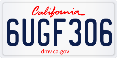 CA license plate 6UGF306