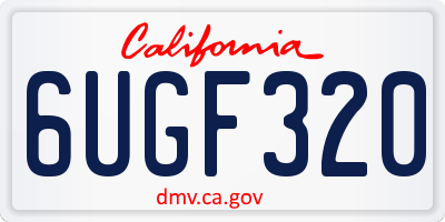 CA license plate 6UGF320